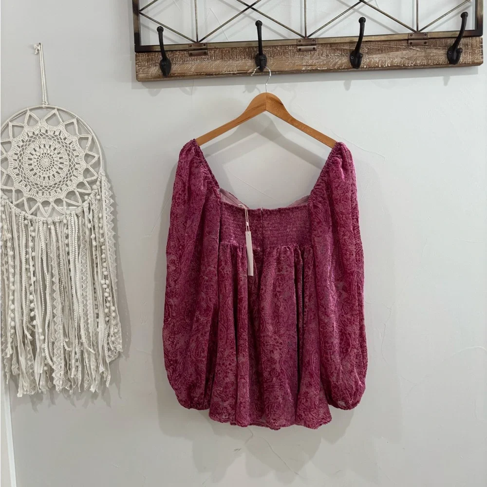 NWT For Love & Lemons Pink Paisley Tie-Front Mini Dress - Picture 7 of 10
